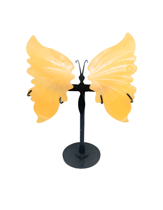 Yellow Calcite Crystal Butterfly Wings