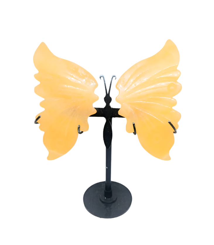 Yellow Calcite Crystal Butterfly Wings