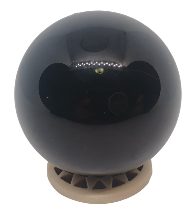 169G Black Obsidian Crystal Triple Moon Pentagram Sphere