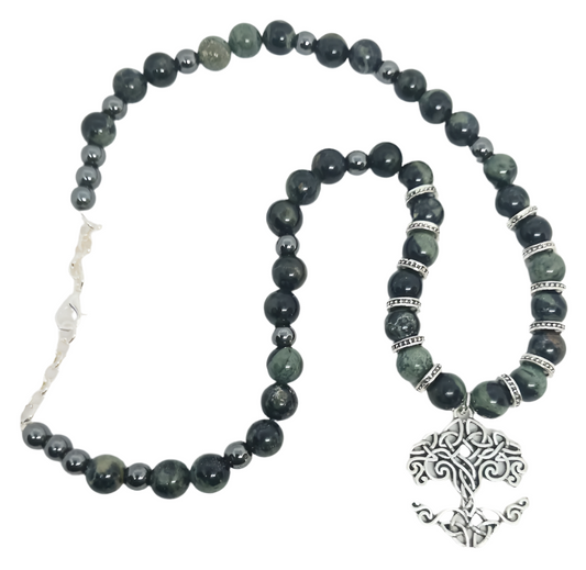 Yggdrasil Necklace with Kambaba Jasper Crystal