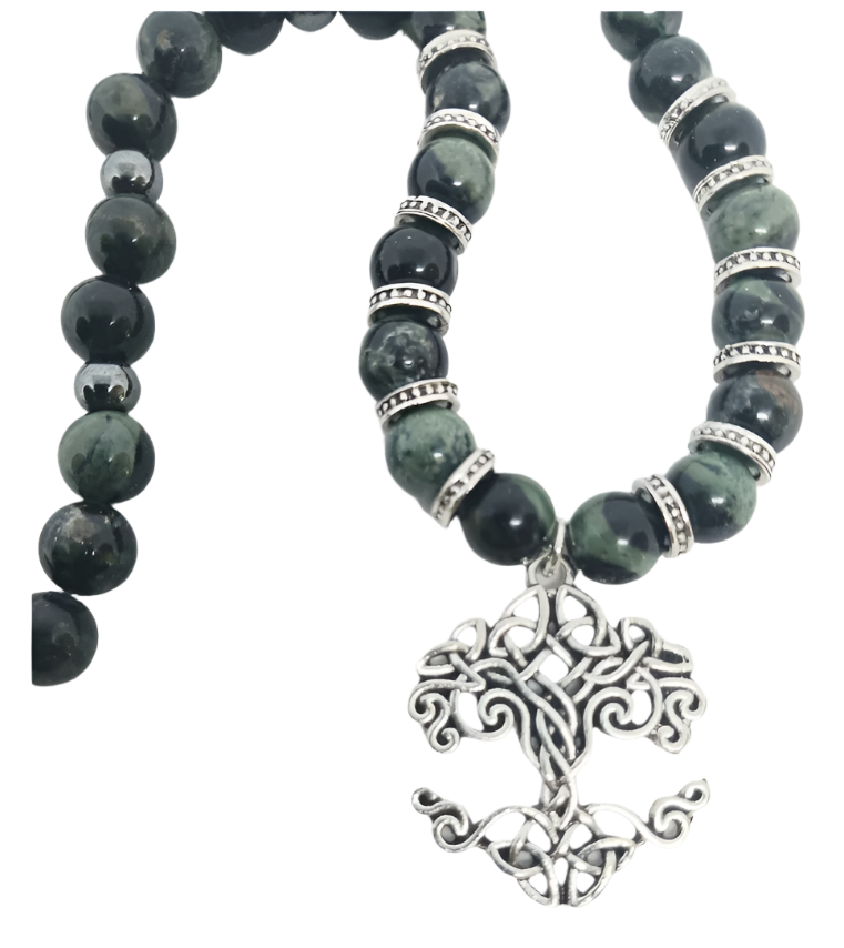 Yggdrasil Necklace with Kambaba Jasper Crystal