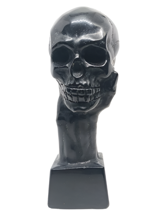 Obsidian Crystal Skull in a Dragon's Hand