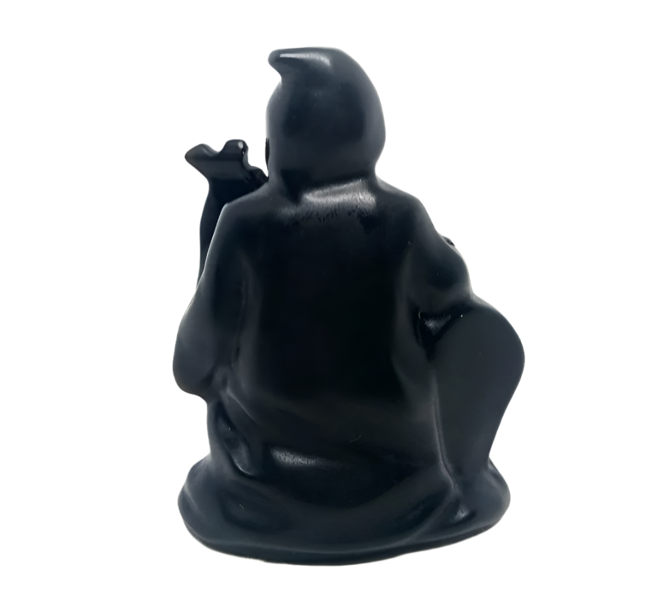 Black Obsidian Crystal Grim Reaper Halloween Carving
