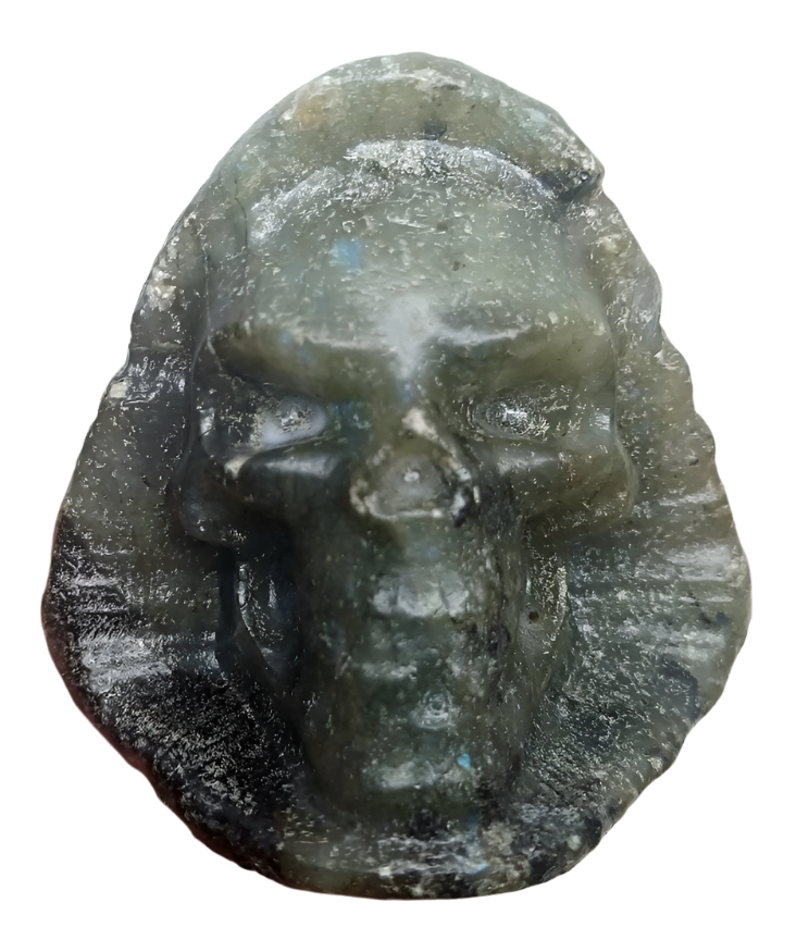 360G Labradorite Crystal Grim Reaper Skull