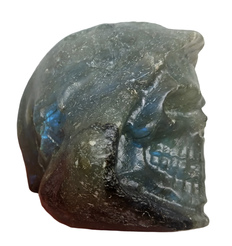 360G Labradorite Crystal Grim Reaper Skull