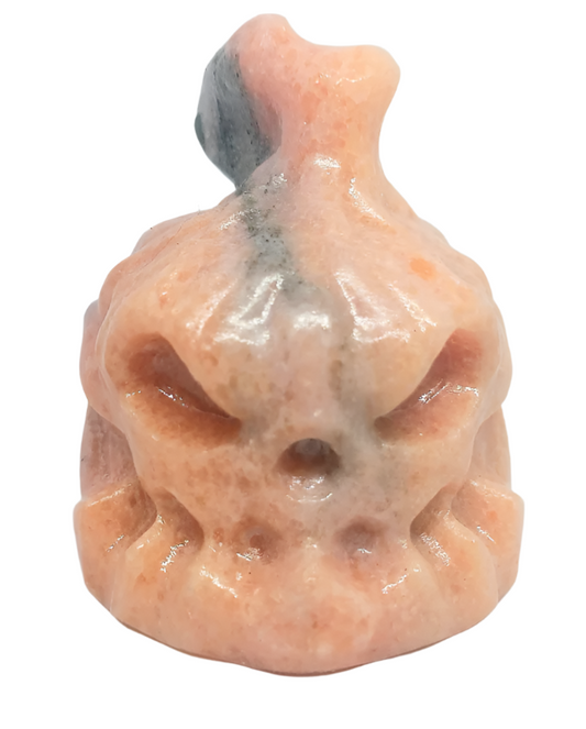 225g Sunstone Crystal Creepy Jack O Lantern Pumpkin Carving