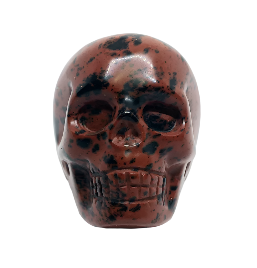 Mahogany Obsidian Crystal Skull Ring
