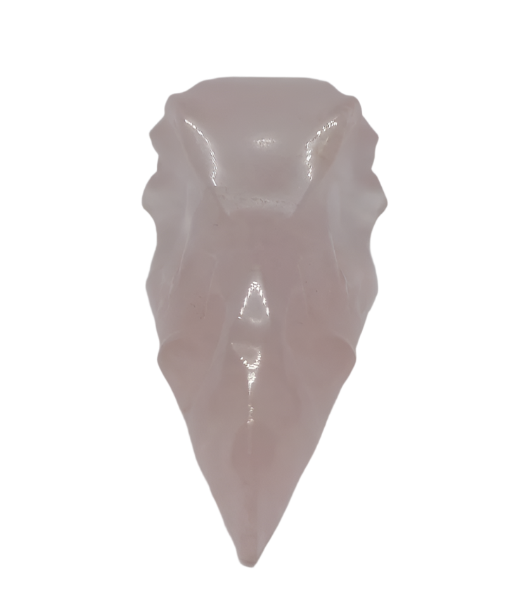 Rose Quartz Raven Skull