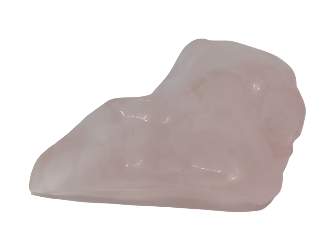 Rose Quartz Raven Skull