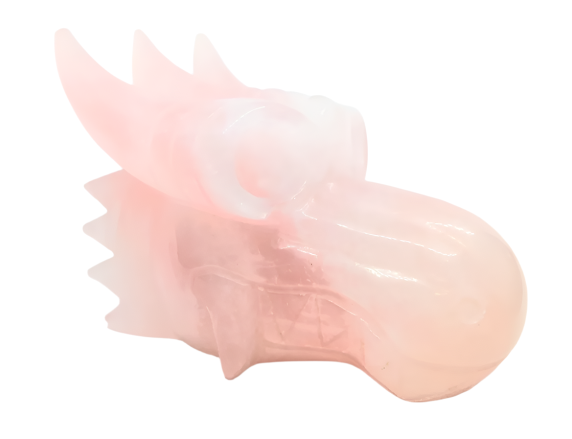 3.2lbs Rose Crystal Quartz Dragon Head