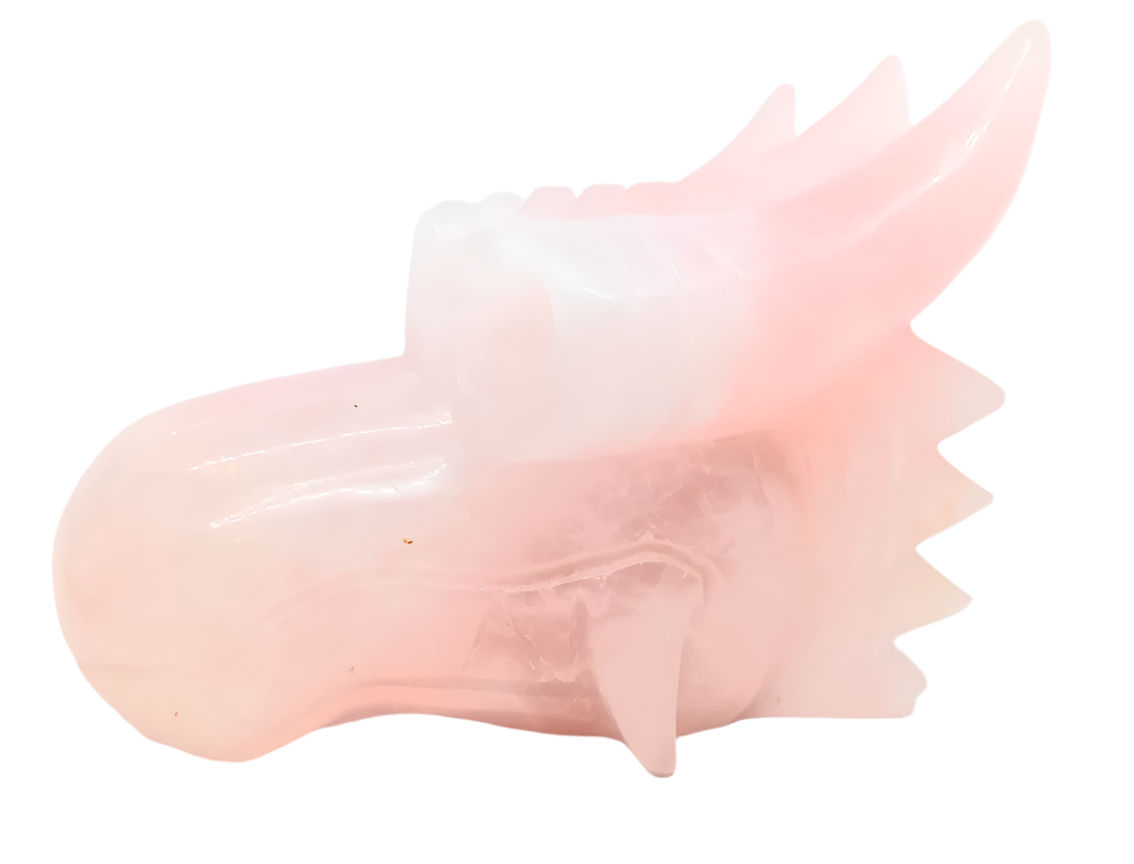 3.2lbs Rose Crystal Quartz Dragon Head