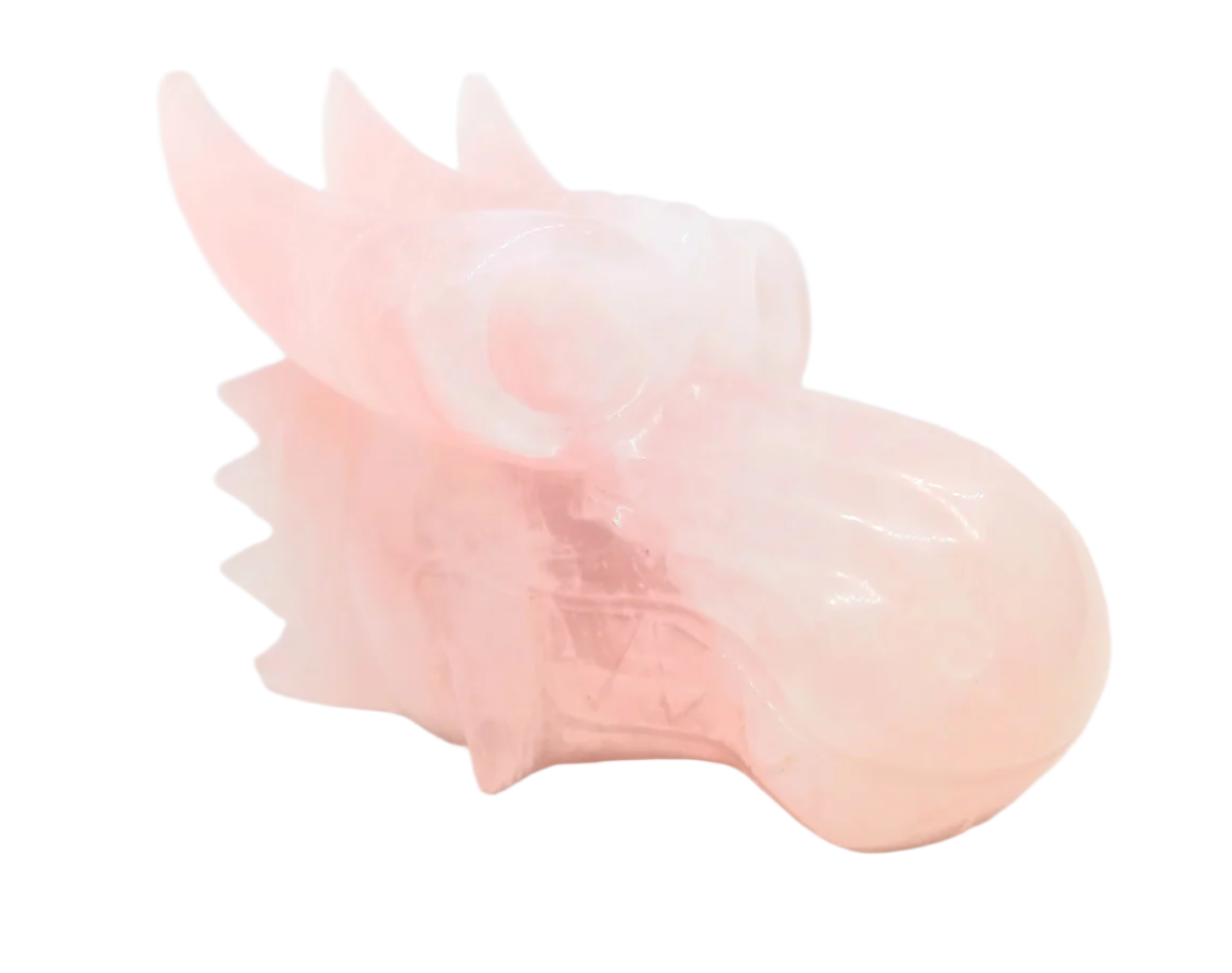 3.2lbs Rose Crystal Quartz Dragon Head
