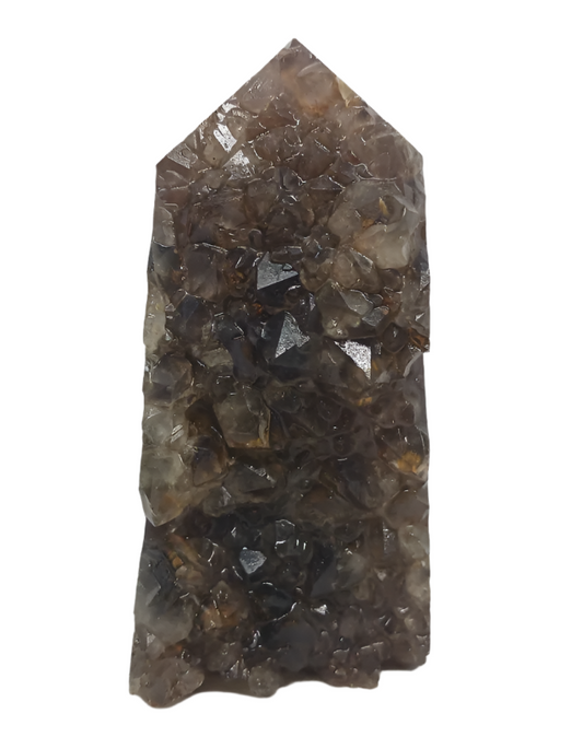 172G Golden Titanium Quartz Crystal Tower