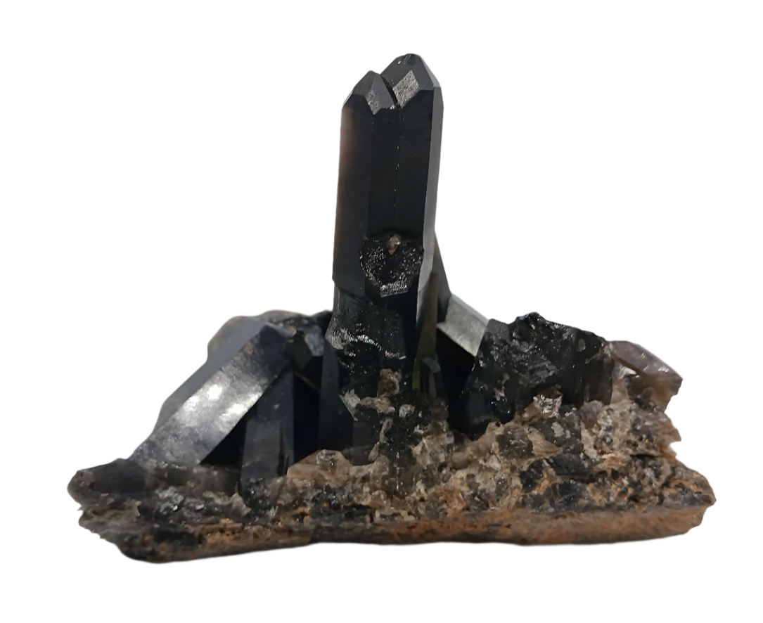 270G Smoky Quartz Crystal Cluster