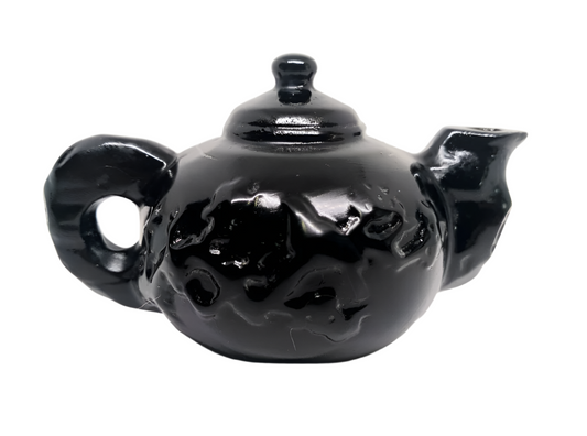 313G Obsidian Crystal Teapot Carving