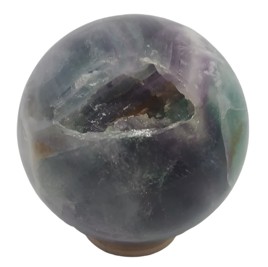 606G Feather Fluorite Crystal Sphere