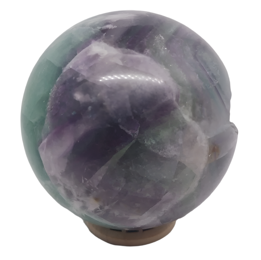 606G Feather Fluorite Crystal Sphere