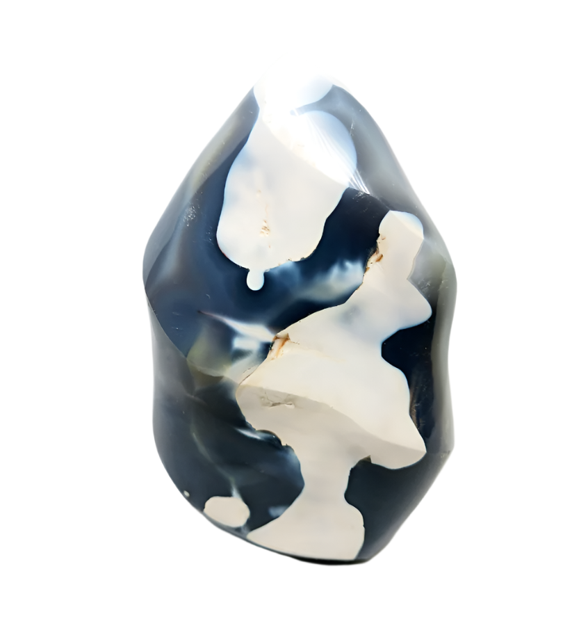 696G Orca Agate Crystal Flame