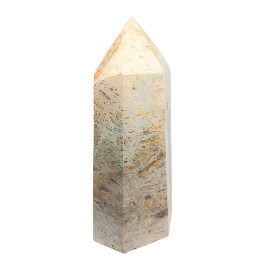 628g Green Fluorite Crystal Raw Tower