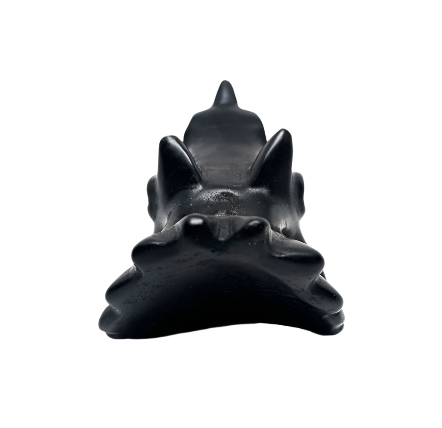 Obsidian Crystal Triceratops Head