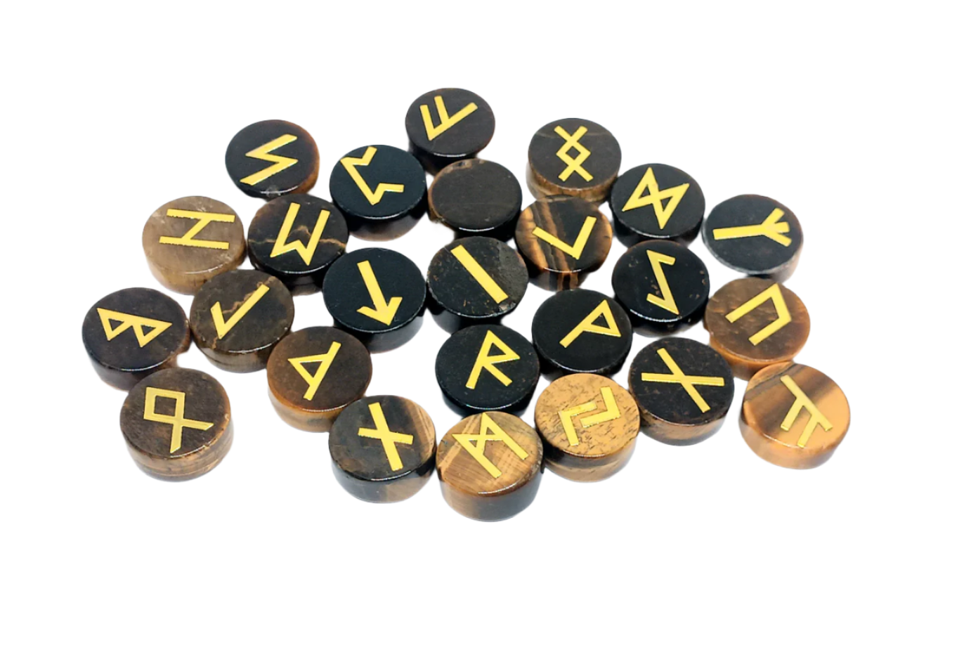 Tiger's Eye Crystal Norse Elder Futhark Runes