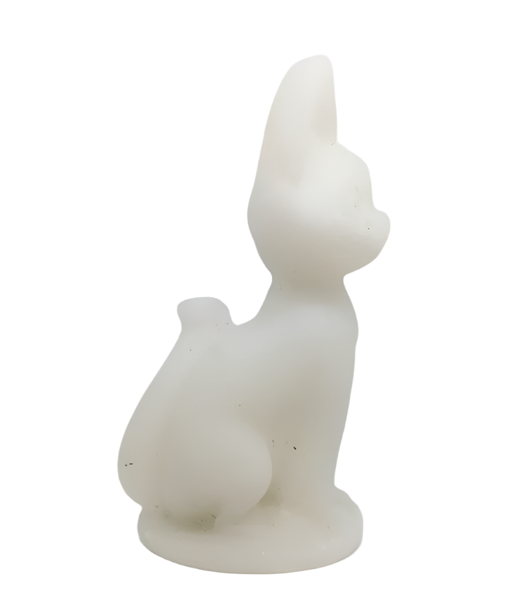 320g White Jade Crystal Anime Style Cat