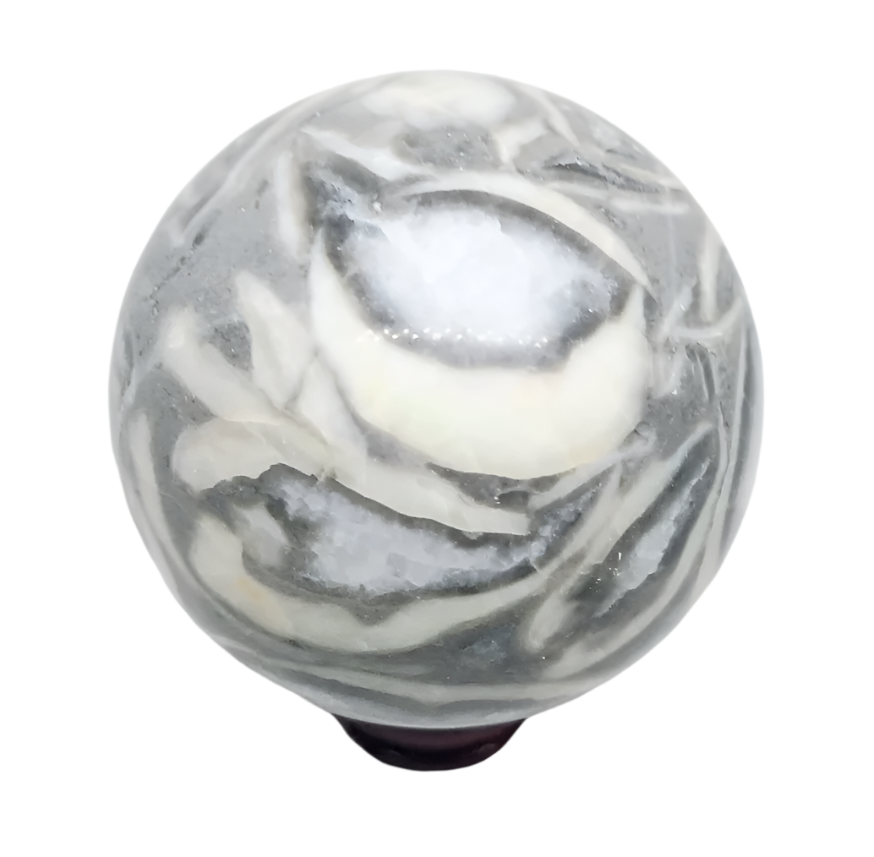 370G Natural Shell Jasper Thousand Eye Crystal Sphere