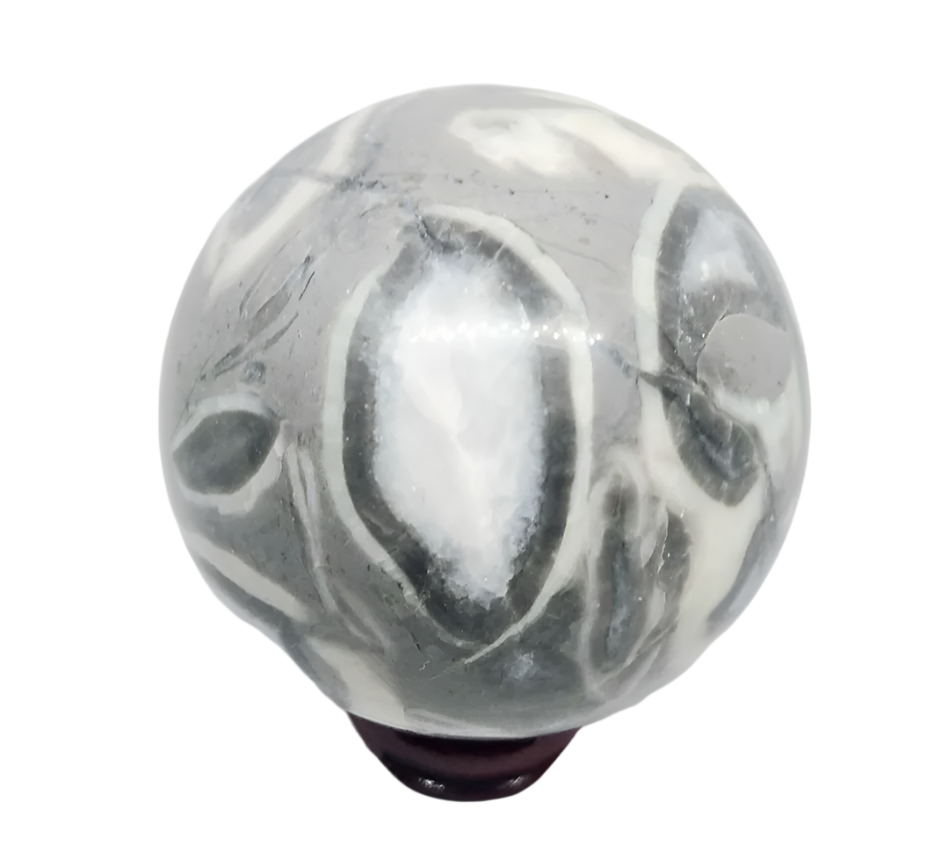 370G Natural Shell Jasper Thousand Eye Crystal Sphere