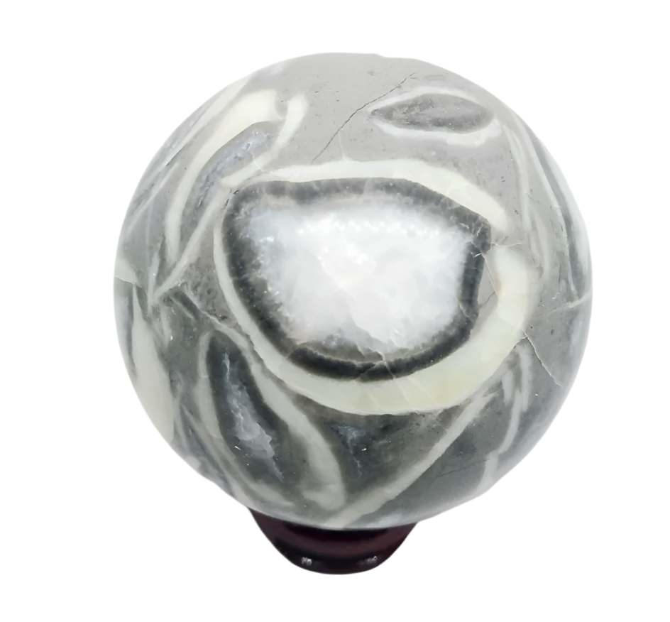 370G Natural Shell Jasper Thousand Eye Crystal Sphere