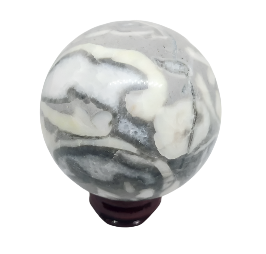 370G Natural Shell Jasper Thousand Eye Crystal Sphere