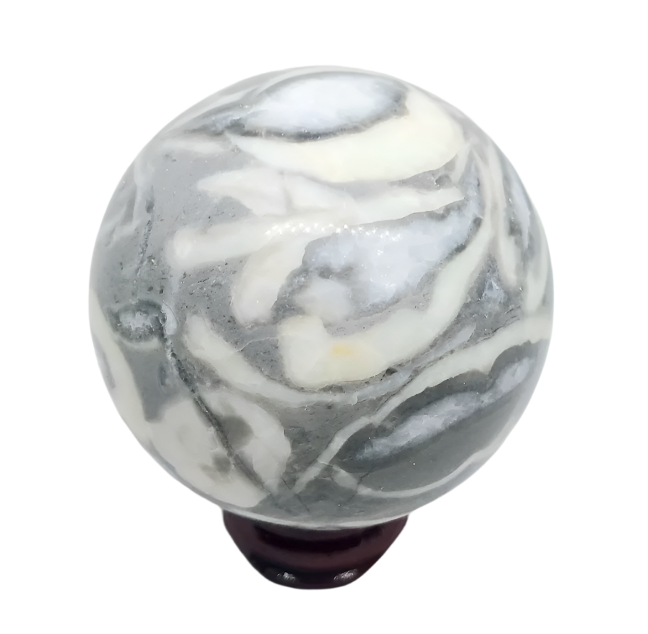 370G Natural Shell Jasper Thousand Eye Crystal Sphere