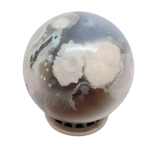 213G Flower Agate Crystal Sphere