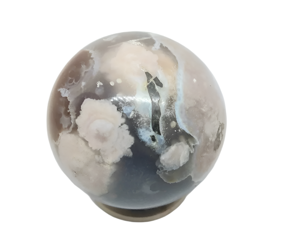 213G Flower Agate Crystal Sphere