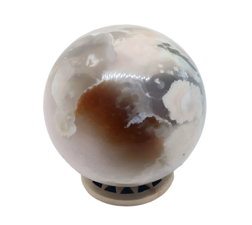213G Flower Agate Crystal Sphere