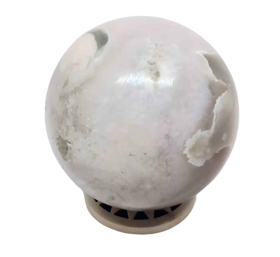 213G Flower Agate Crystal Sphere