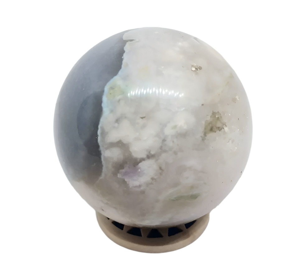 213G Flower Agate Crystal Sphere