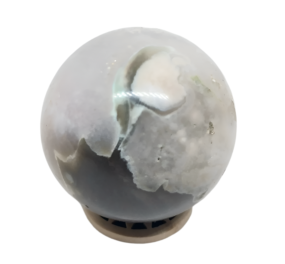 213G Flower Agate Crystal Sphere