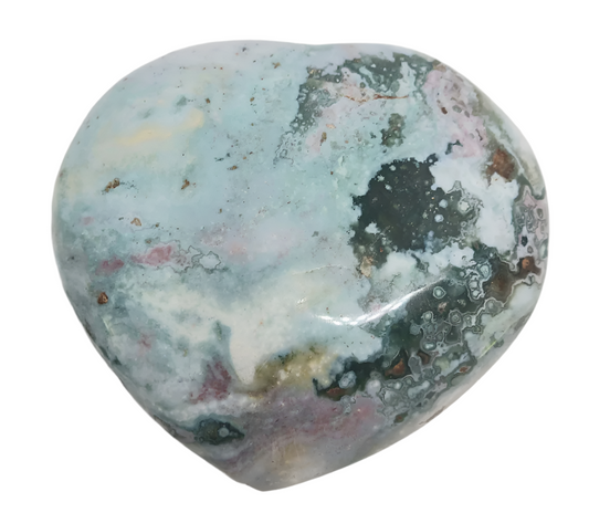 434g Colorful Ocean Jasper Crystal Heart
