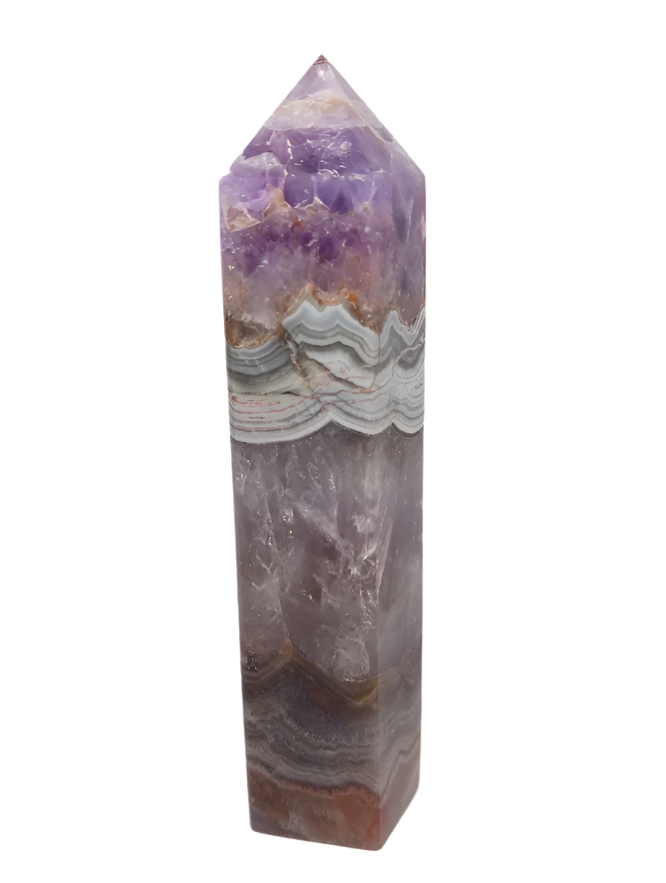 473G Amethyst Agate Crystal Tower