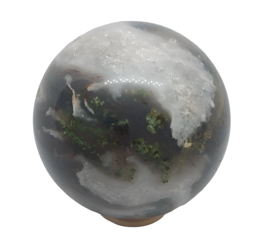 849G Moss Agate Crystal Sphere