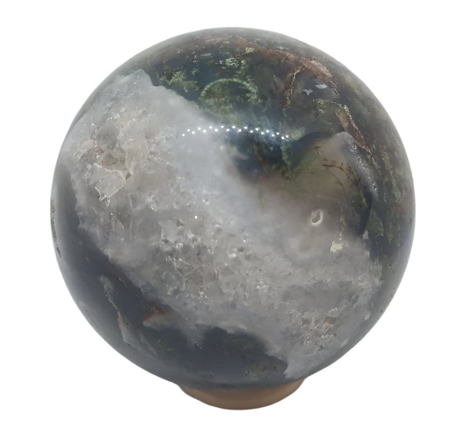 849G Moss Agate Crystal Sphere