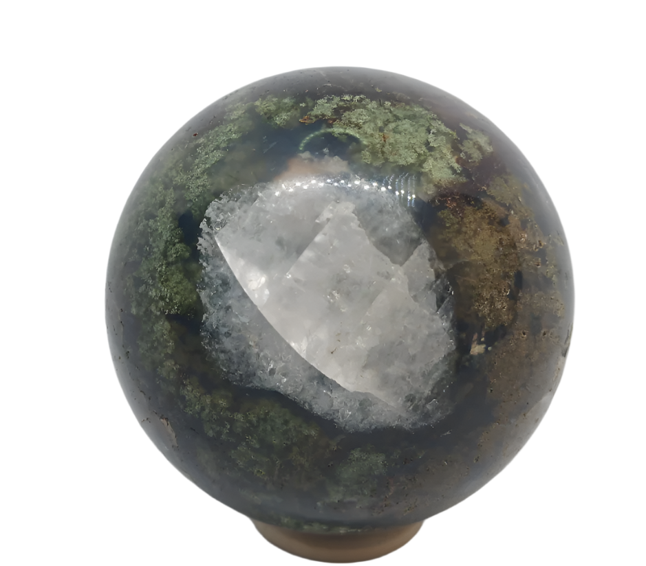 849G Moss Agate Crystal Sphere
