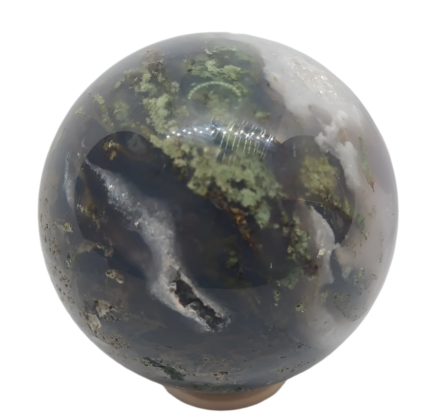 849G Moss Agate Crystal Sphere
