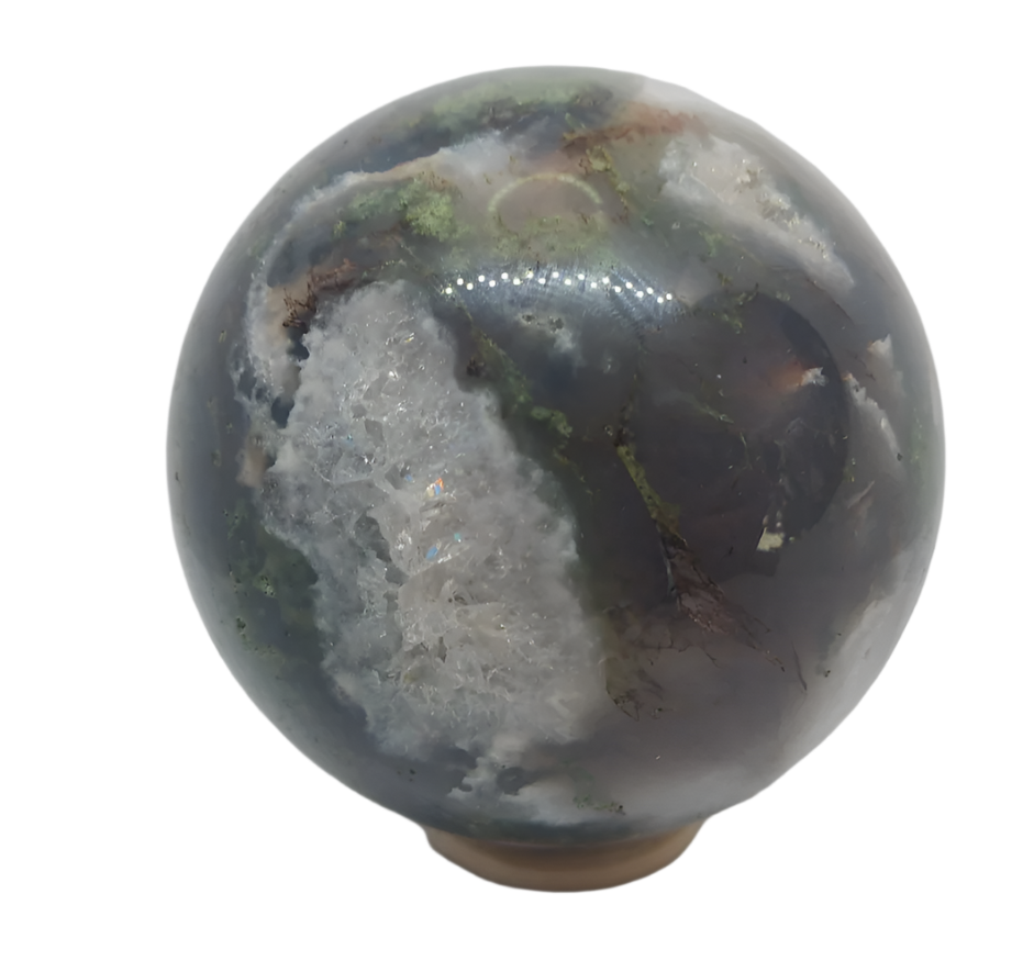 849G Moss Agate Crystal Sphere