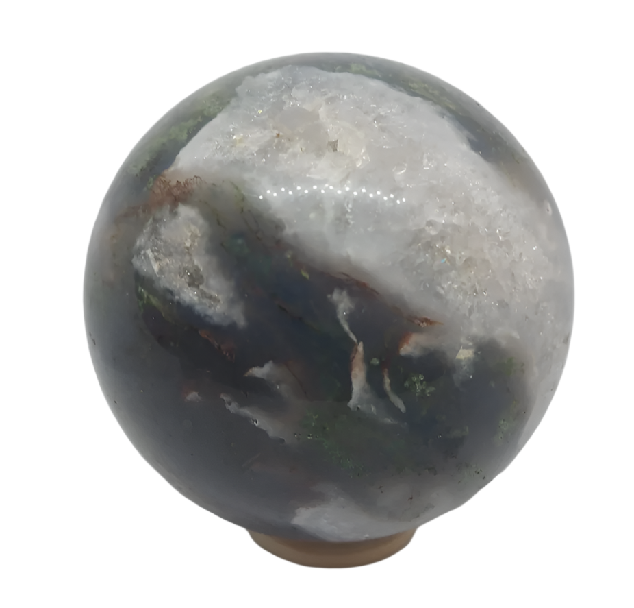 849G Moss Agate Crystal Sphere