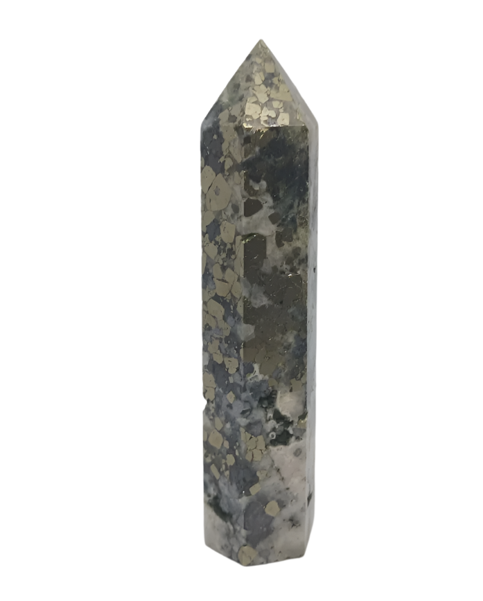 91G Pyrite and Agate Crystal Tower