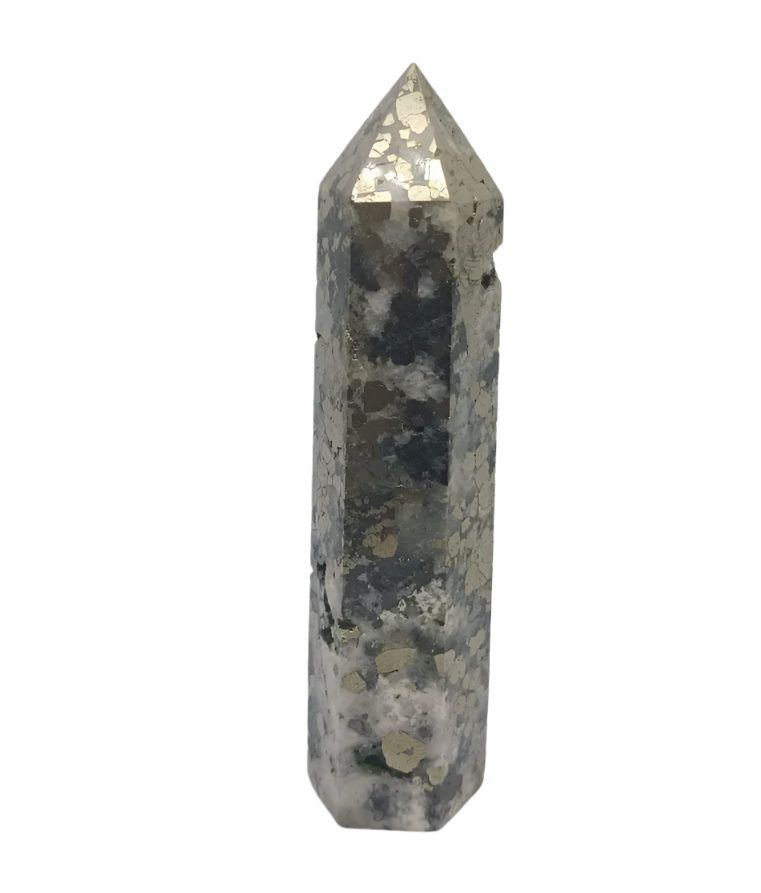 91G Pyrite and Agate Crystal Tower