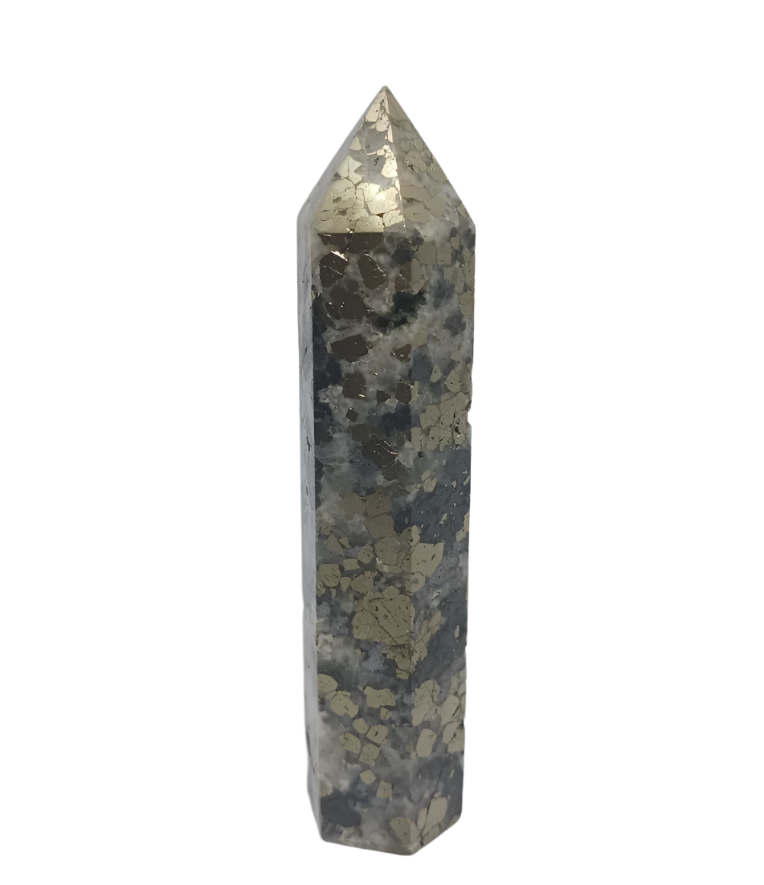 91G Pyrite and Agate Crystal Tower