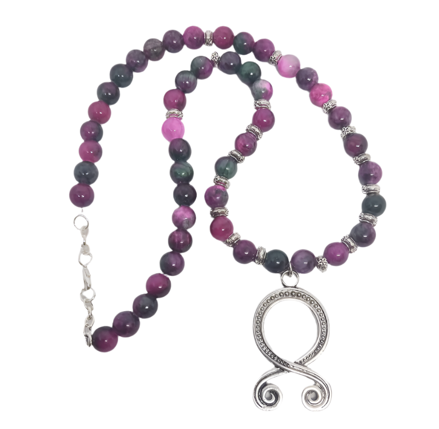 Troll Cross Necklace with Pink Tourmaline Crystal