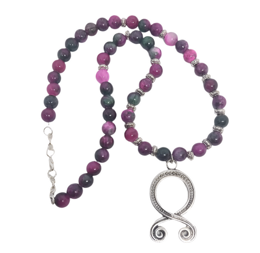 Troll Cross Necklace with Pink Tourmaline Crystal